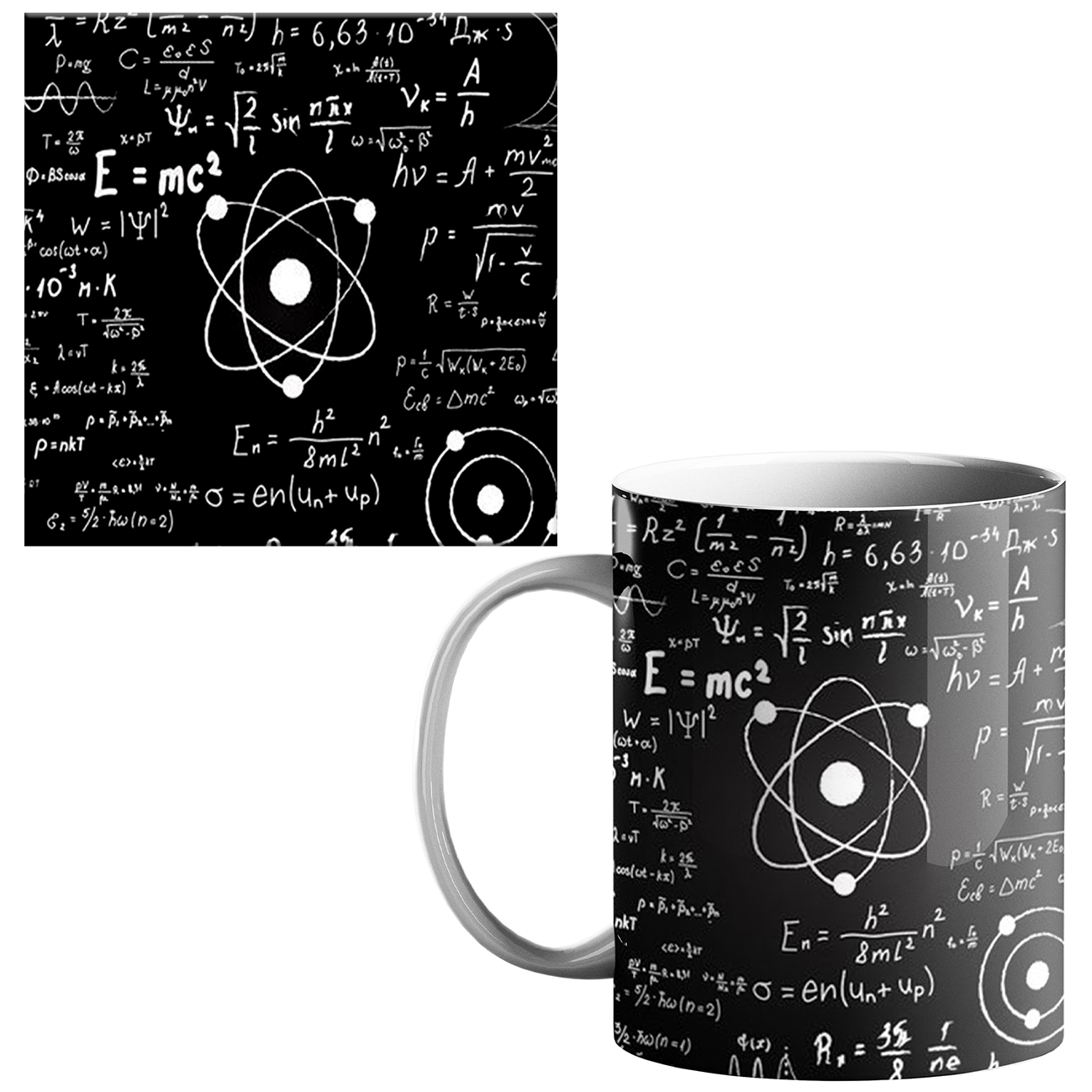 ماگ طرح فرمول فیزیک کد 100 به همراه زیر لیوانی