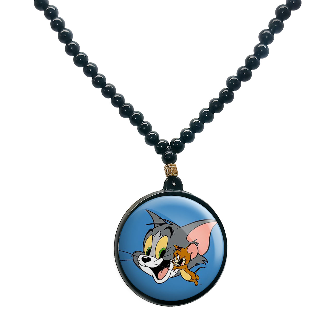 گردنبند پرمانه طرح تام و جری کد pmd.10783 مدل دو طرفه