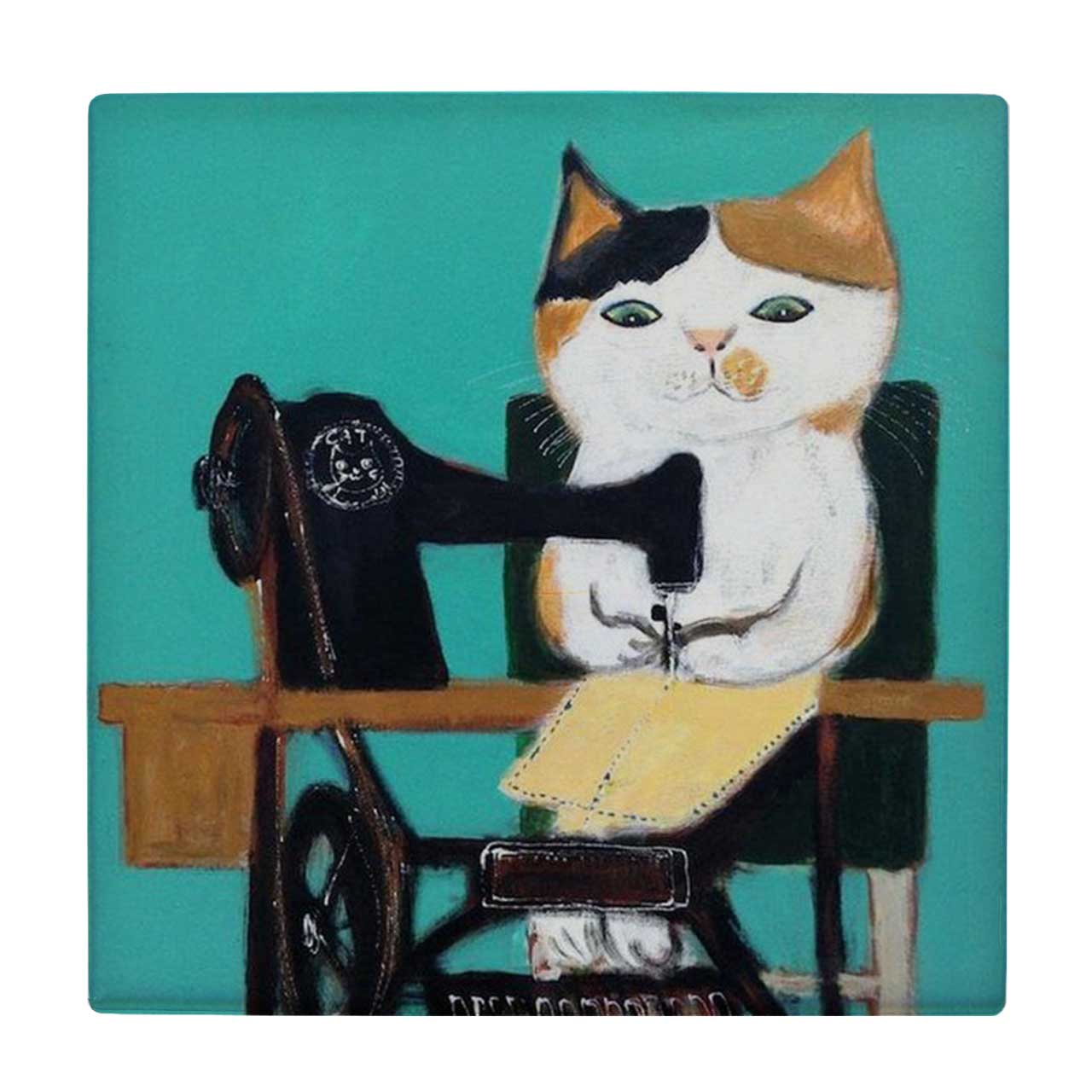  کاشی طرح گربه خیاط کد wk3264