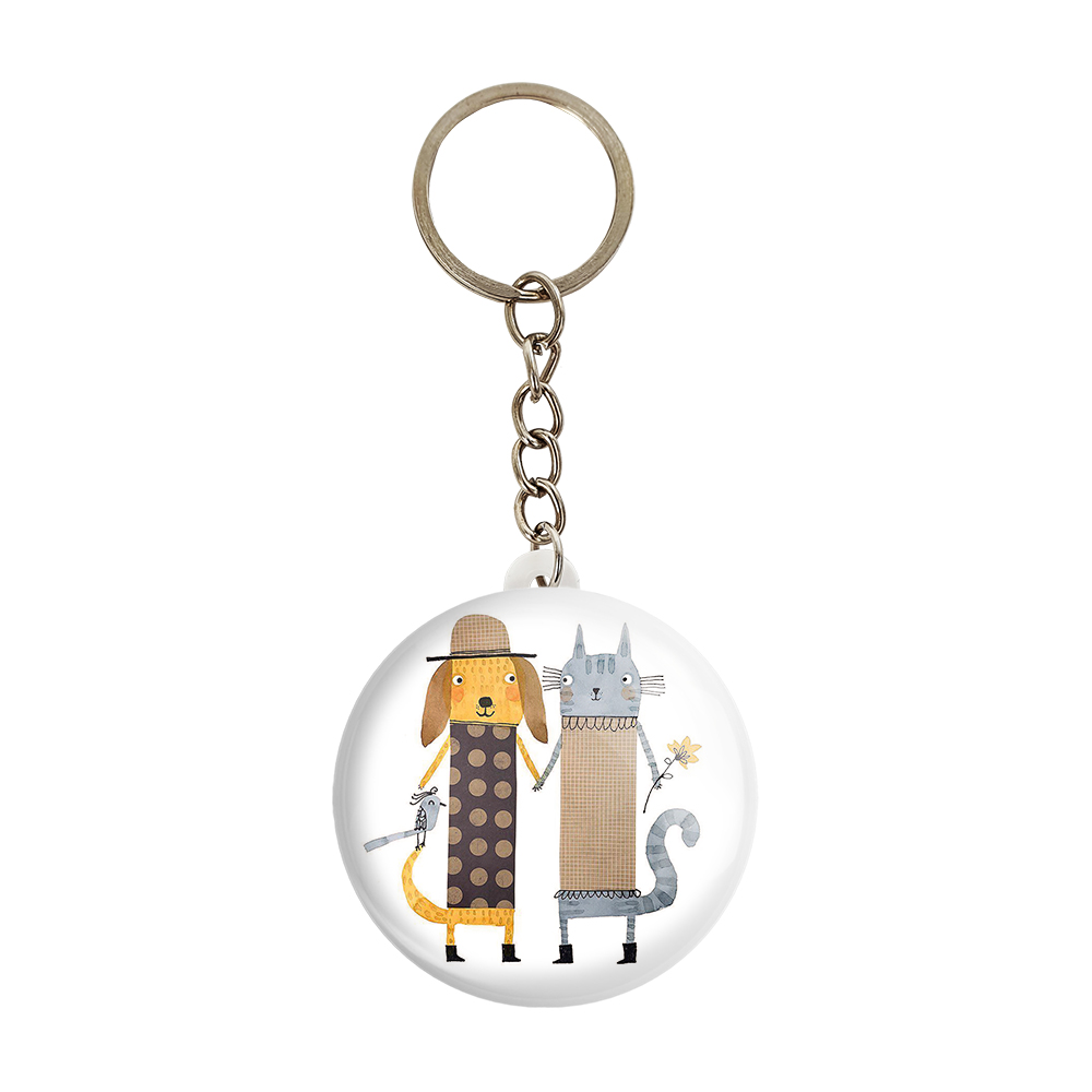 جاکلیدی خندالو طرح گربه و سگ کد 5231 