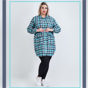 مانتو تونیک چهارخونه سایز بزرگ