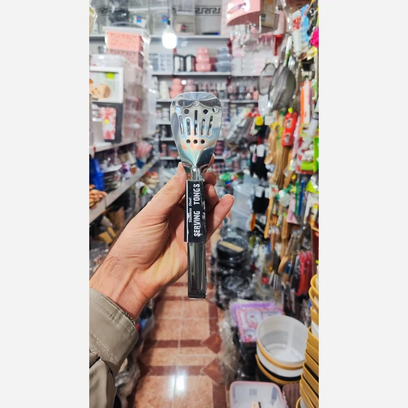 انبر سالاد استیل لیبل مشکی