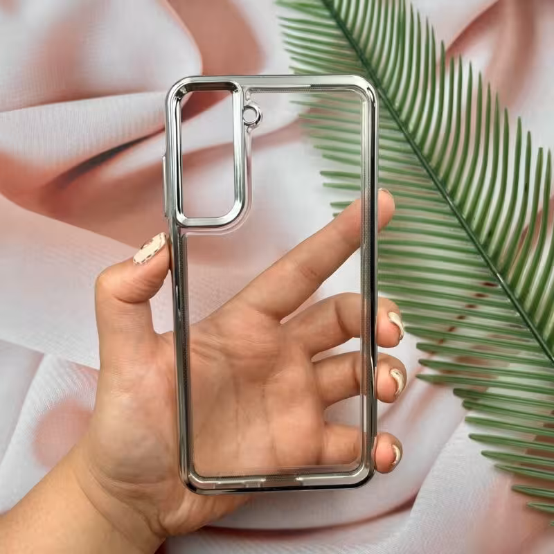 قاب گوشی Galaxy S21 FE سامسونگ FASHION CASE اورجینال شفاف طلقی نقره ای کد 51481