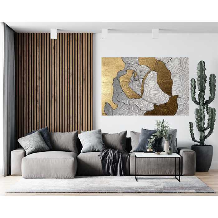  تابلو نقاشی ورق طلا طرح گل رز کد a004 