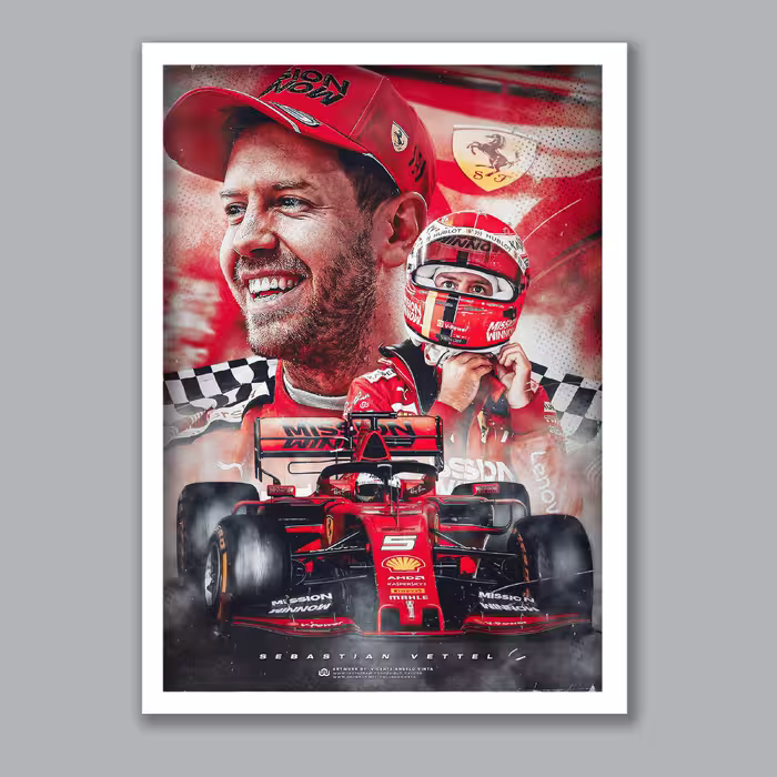 تابلو مدل فرمول یک سباستین وتل Sebastian Vettel کد LA-G10182