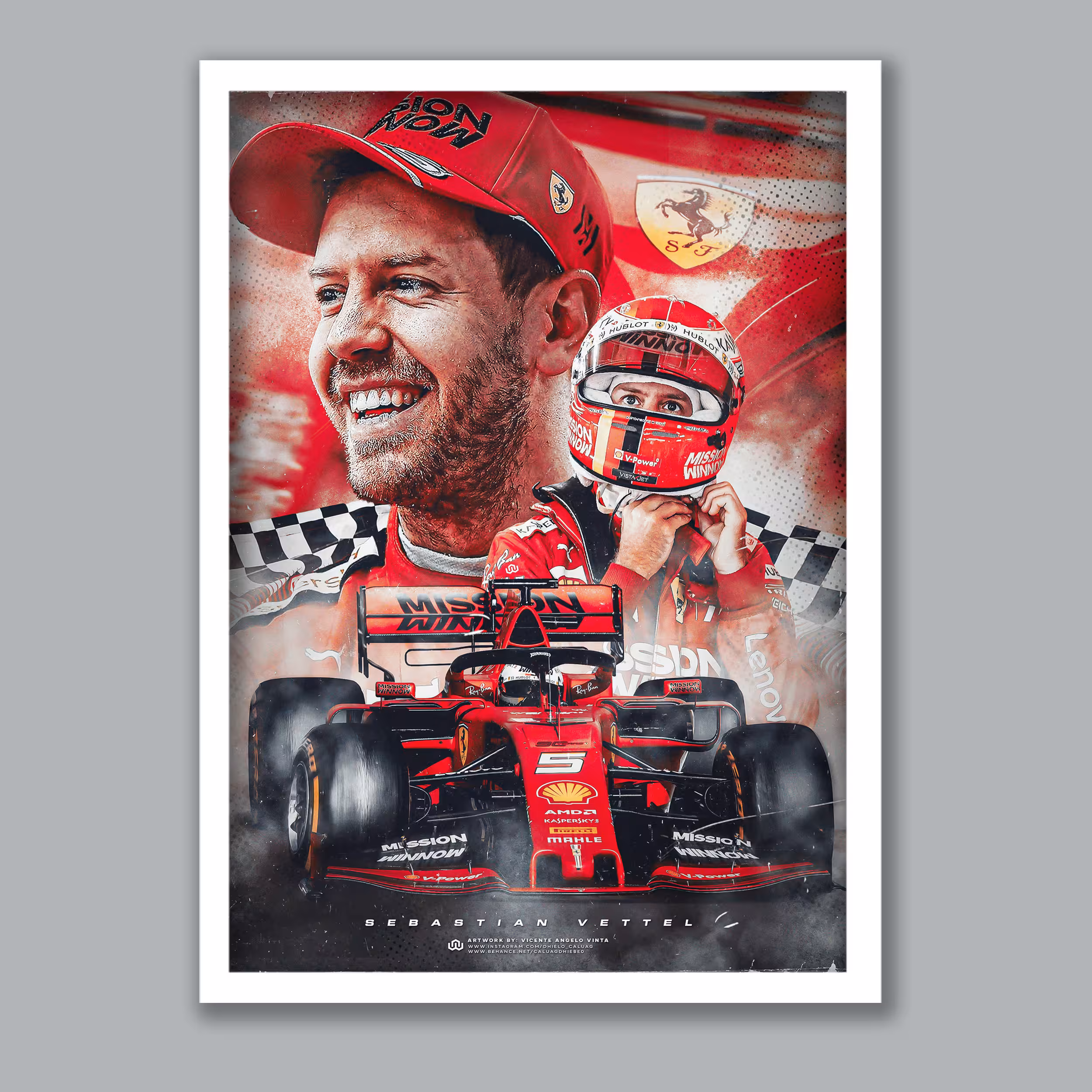 تابلو مدل فرمول یک سباستین وتل Sebastian Vettel کد LA-G10182