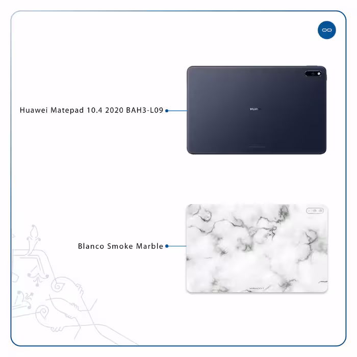 برچسب پوششی ماهوت مدل Blanco-Smoke-Marble مناسب برای تبلت هوآوی Matepad 10.4 2020 BAH3-L09