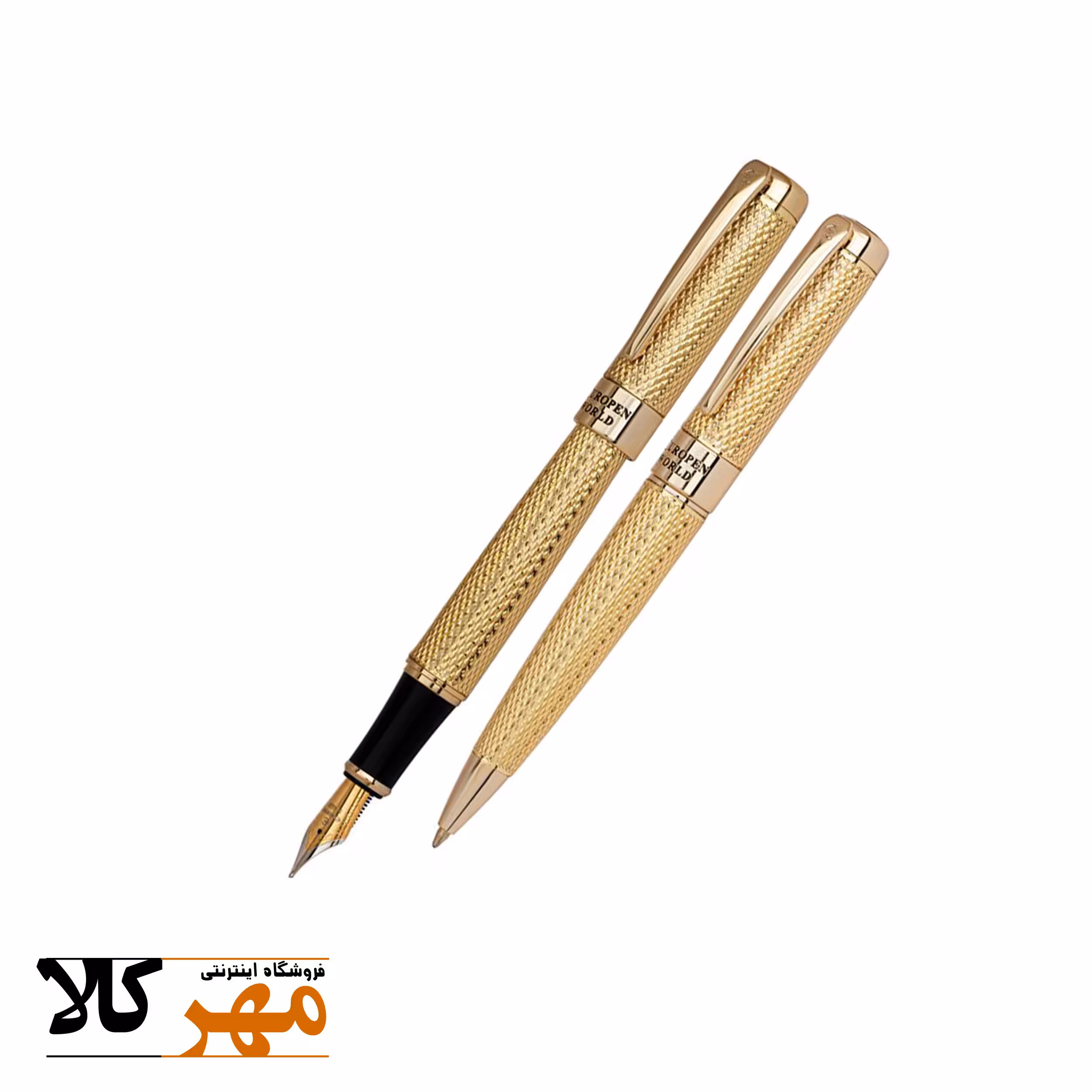 قلم ست خودکار و خودنویس رنگ طلایی EUROPEN مدل WORLD
