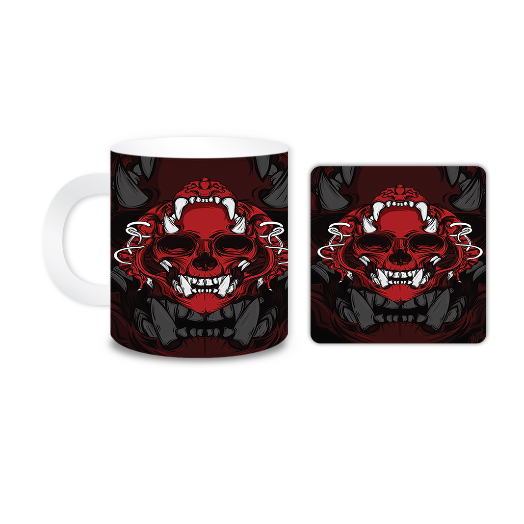 ماگ مدل اسکلت کد 187 به همراه زیر لیوانی