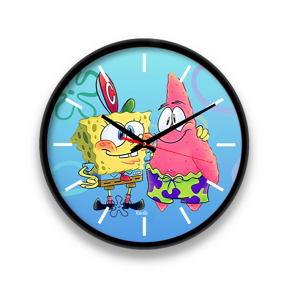 ساعت‌ دیواری رومیزی راویتا طرح باب اسفنجی کد 3420