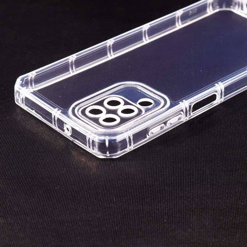 قاب ژله ای ضربه گیر بی رنگ محافظ لنزدار مناسب برای گوشی موبایل Samsung Galaxy A12-M12