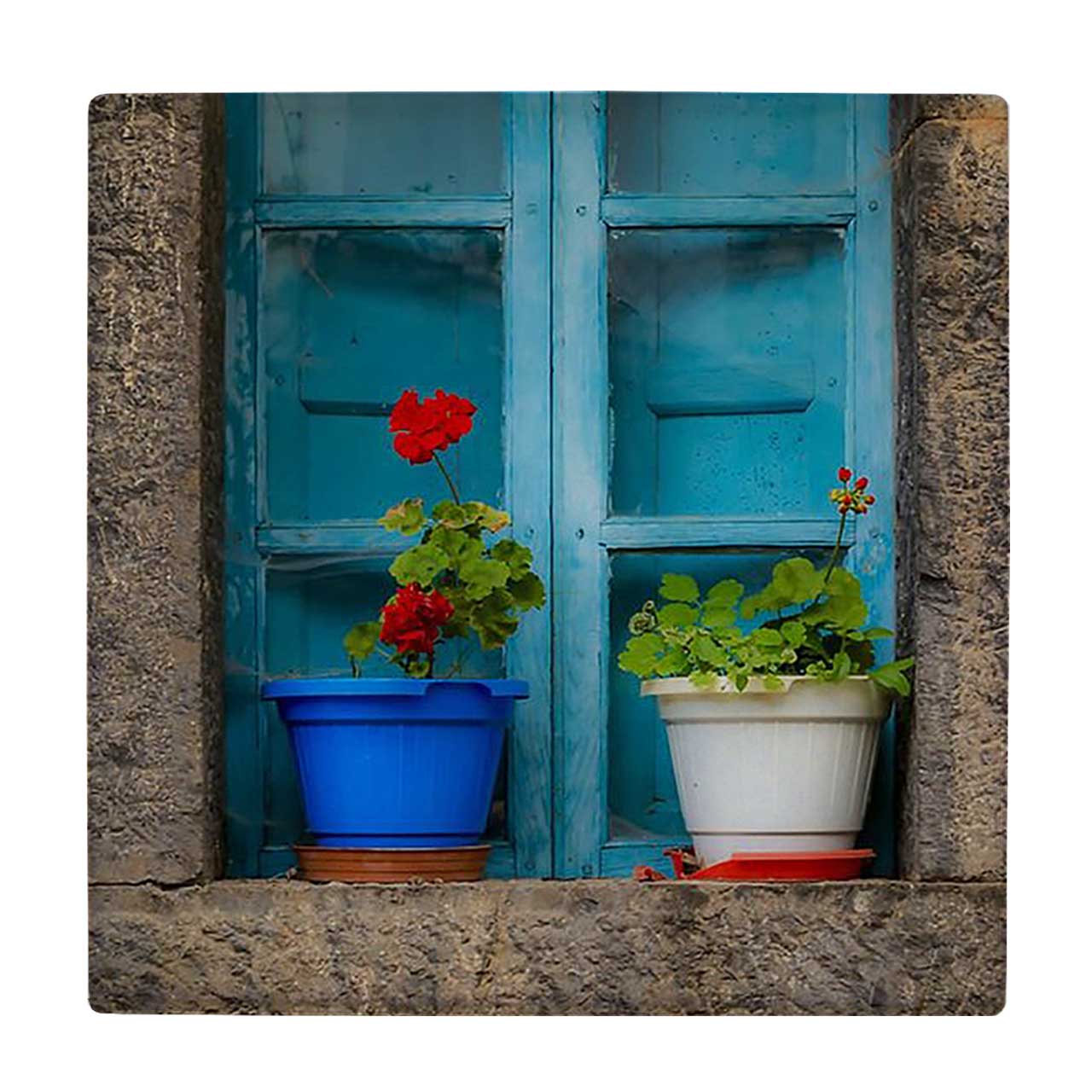  کاشی کارنیلا طرح گلدان های گل پشت پنجره کد wkk1451