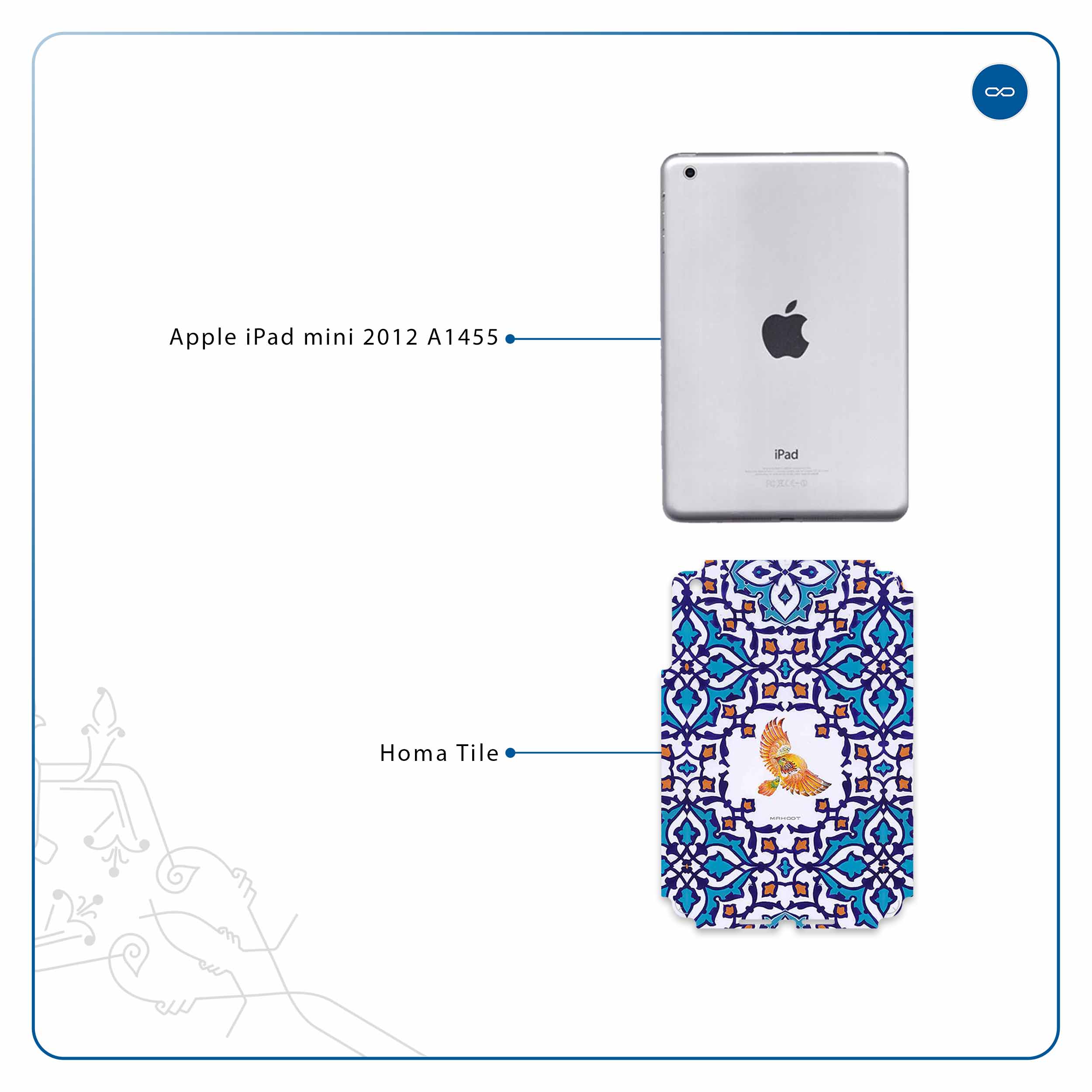برچسب پوششی ماهوت مدل Homa Tile مناسب برای تبلت اپل iPad mini 2012 A1455