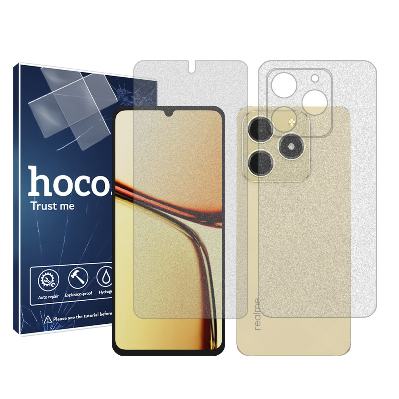 محافظ صفحه نمایش مات هوکو مدل Resistant‌ مناسب برای گوشی موبایل ریلمی C61  به همراه محافظ پشت گوشی | کالا برتری