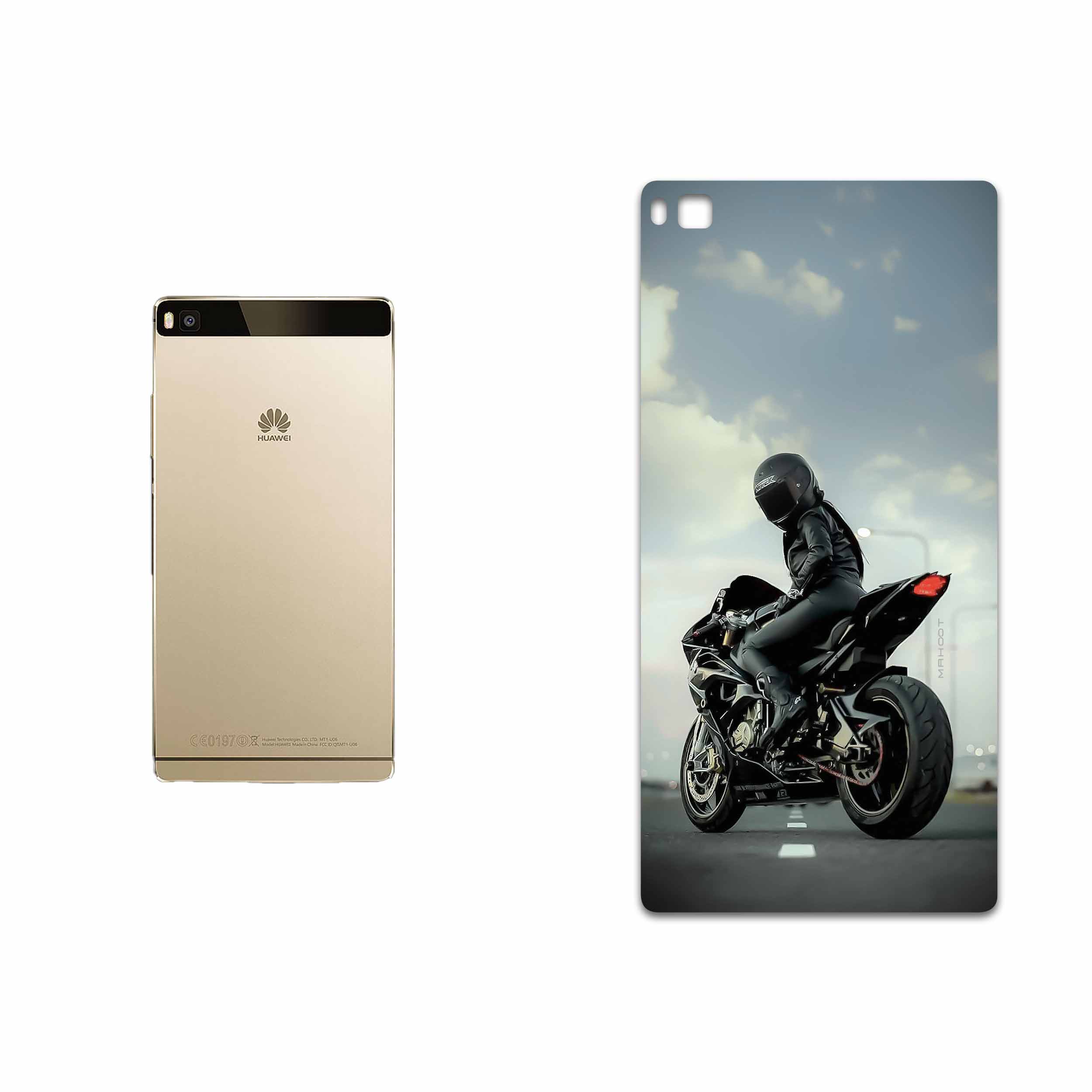 برچسب پوششی ماهوت مدل Motorcycling مناسب برای گوشی موبایل هوآوی P8