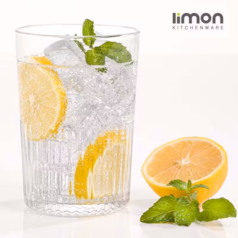 لیوان شیاردار لیمون بسته 6 عددی 2216