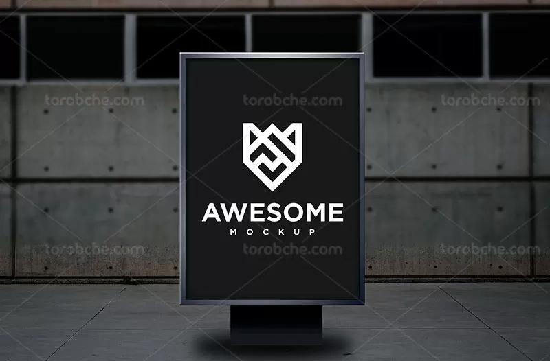 موکاپ بنر شهری از زاویه رو به رو | گرافیک با طعم تربچه