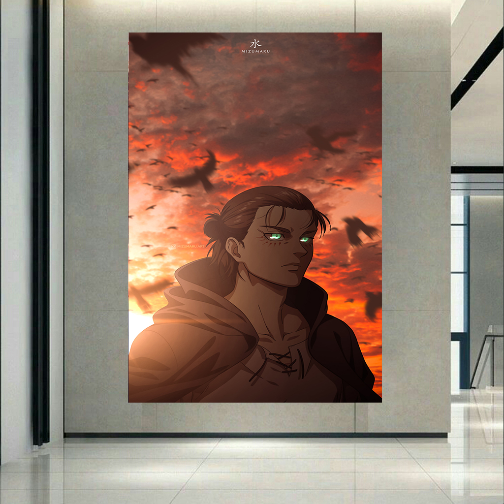 تابلو بوم طرح انیمه Attack on Titan مدل  Eren Yeager کد AR2616