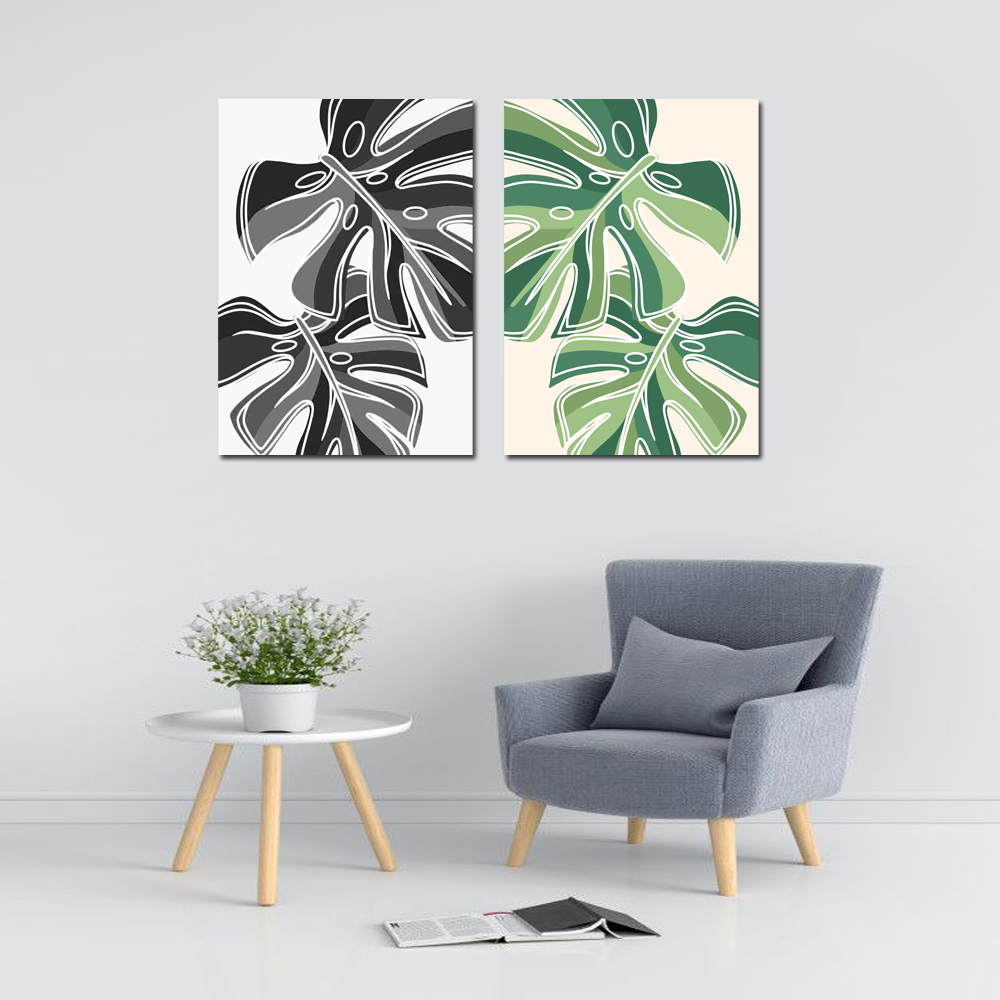  تابلو شاسی مدل دکوراتیو برگ انجیری کد 591 مجموعه دو عددی