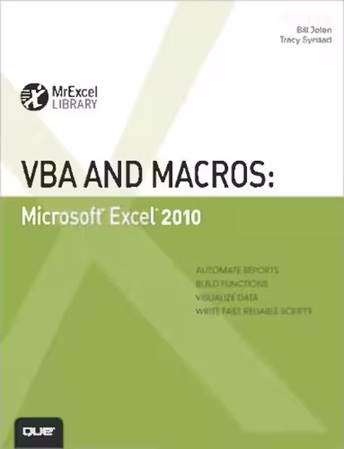 خرید و دانلود نسخه کامل کتاب VBA and Macros: Microsoft Excel 2010 (MrExcel Library)