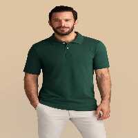 تی شرت یقه پولو سبز مردانه POLO YAKA به طور منظم مناسب گلدوزی پنبه T Kiğılı