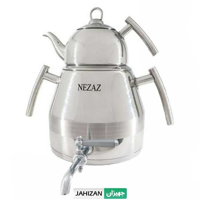 کتری قوری استیل نزاز براق کد 5015