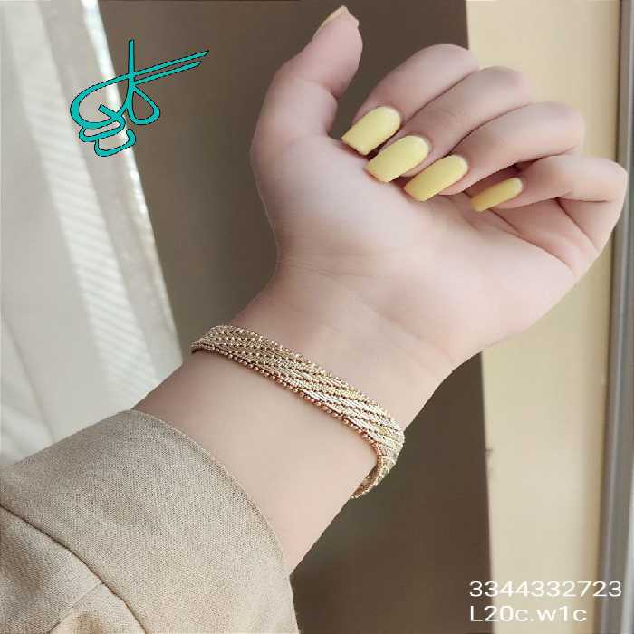 خرید دستبند زنانه مارک ژوپینگ جدید طلایی رنگ ثابت آبکاری طلا ضد حساسیت کیفیت عالی کد 1216508 - ردگل