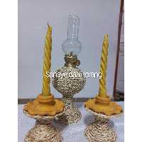 جا شمعی سفالی.جاشمعی حصیری.چراغ فیتیله ای.فانوس سفالی