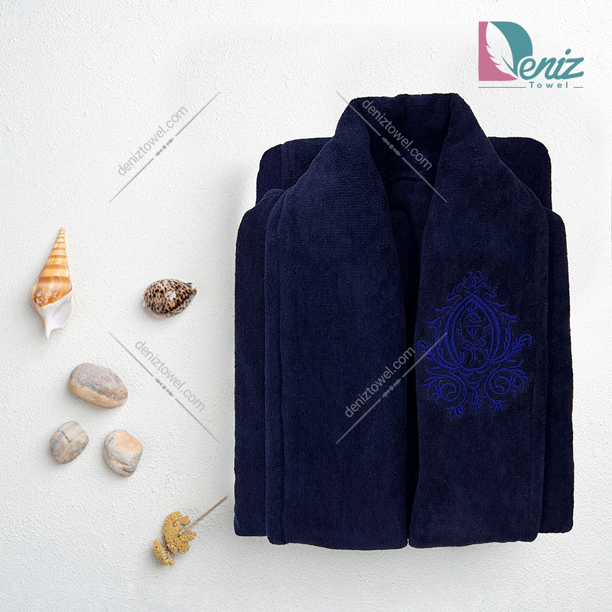 حوله تن پوش طرح دیپلمات رنگ سرمه ای