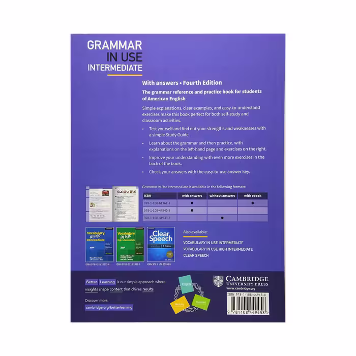 کتاب Grammar in Use Intermediate 4th اثر جمعی از نویسندگان انتشارات کمبریج 