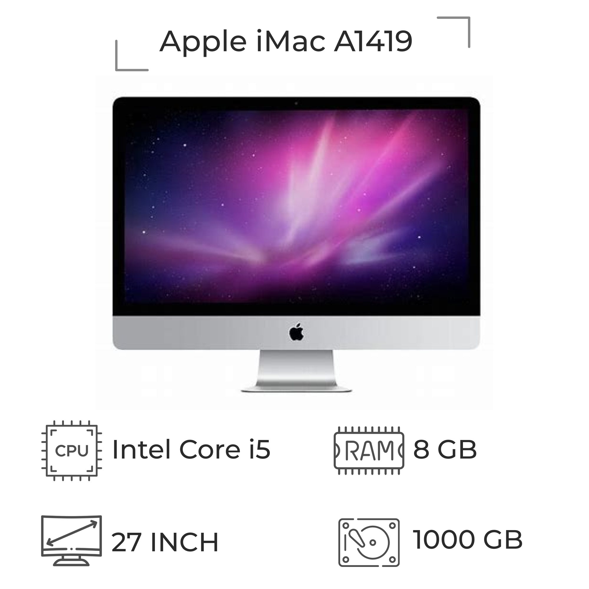 آی مک استوک iMac A1419 پردازنده i5 نسل 8   گرافیک 4G   هارد 1T SSD