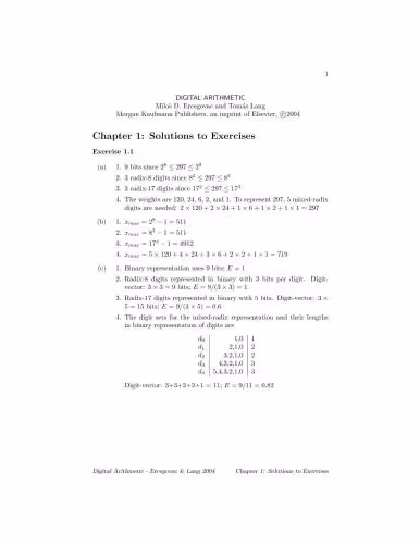 خرید و دانلود نسخه کامل کتاب Digital Arithmetic solutions