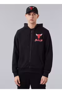 سویشرت مشکی مردانه یقه دار 60284698nba Script Fz Chibul Blkfd NEW ERA