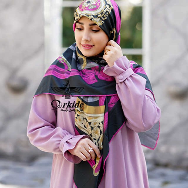 روسری نخ ابریشم گارزا قواره 130 سانتGK122525