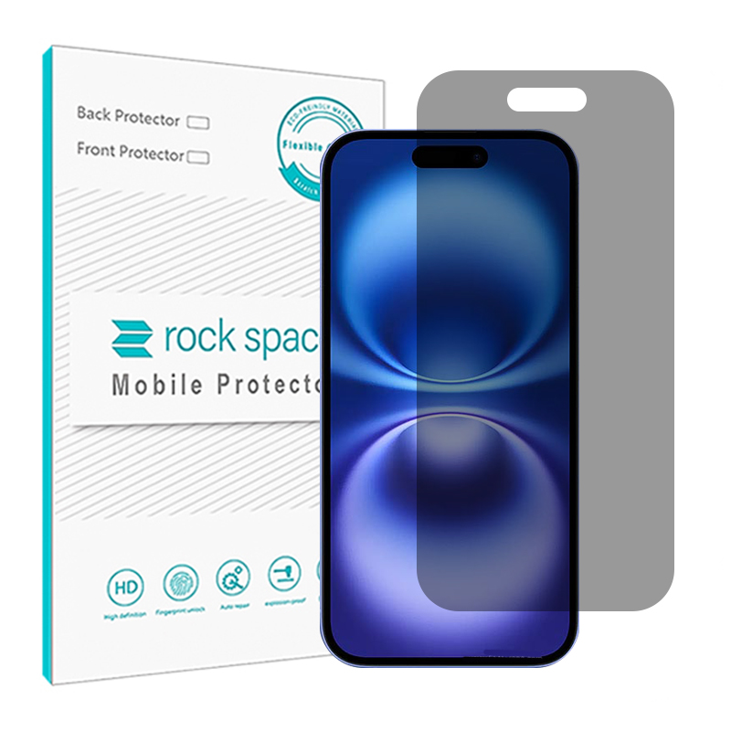 گلس اپل iPhone 16 مدل نانو هیدروژل پرایوسی برند راک اسپیس S کد S