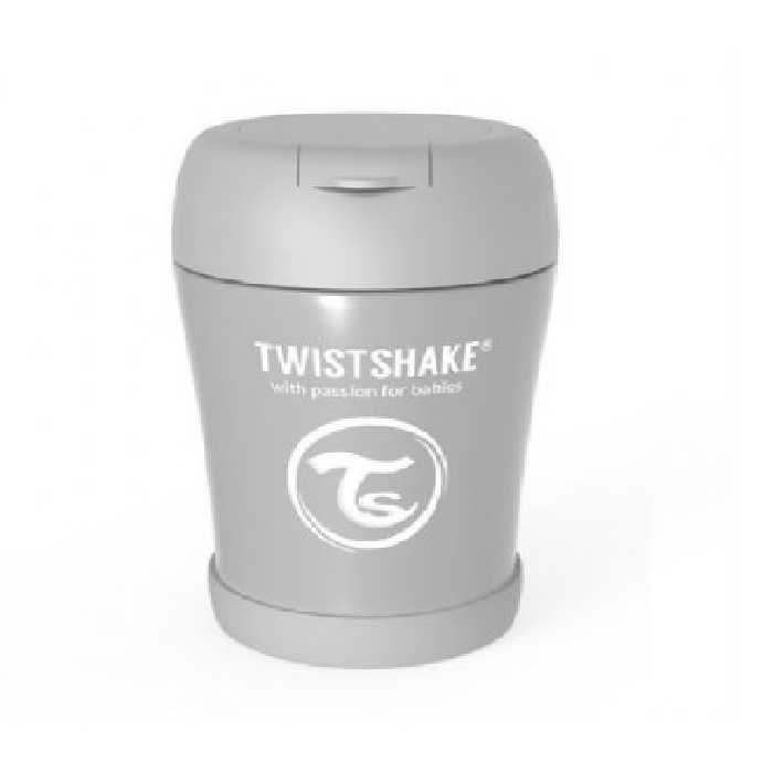 فلاسک غذای استیل 350 میل تویست شیک طوسی Twistshake