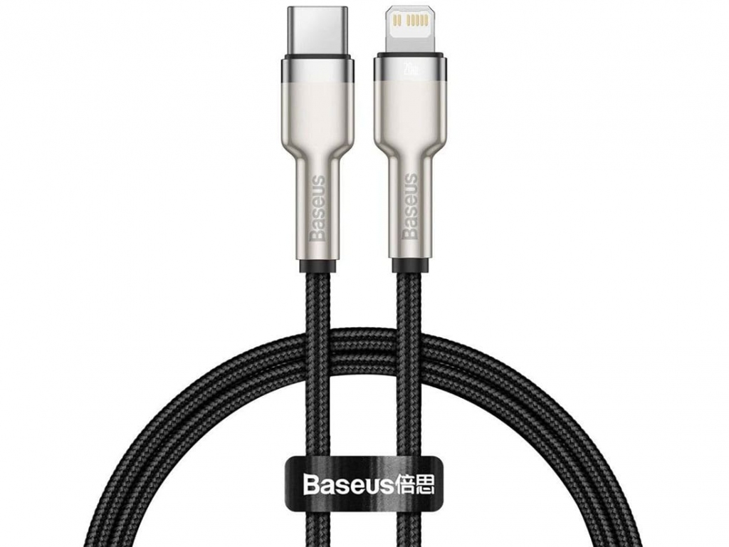 کابل داده و شارژ سریع تایپسی به لایتنینگ 25 سانتیمتری بیسوس Baseus Cafule Series Metal Data Cable Type C to Lightning 20W CATLJK-01