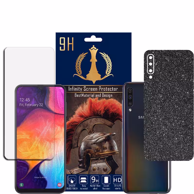 برچسب پوششی اینفینیتی مدل PRO MAX مناسب برای گوشی موبایل سامسونگ GALAXY A50 / A50S به همراه محافظ صفحه نمایش