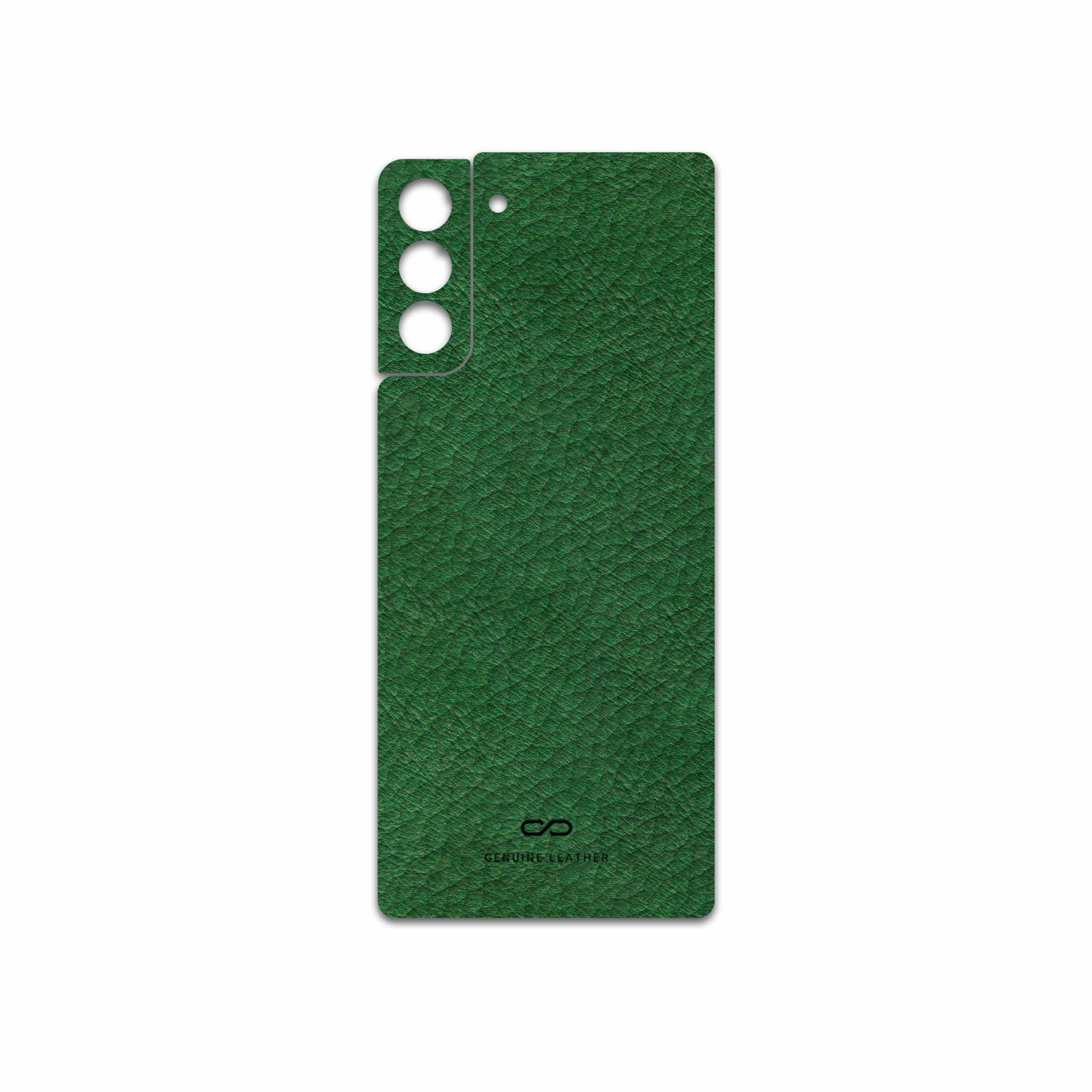برچسب پوششی ماهوت مدل Green-Leather مناسب برای گوشی موبایل سامسونگ Galaxy S21 Plus 5G