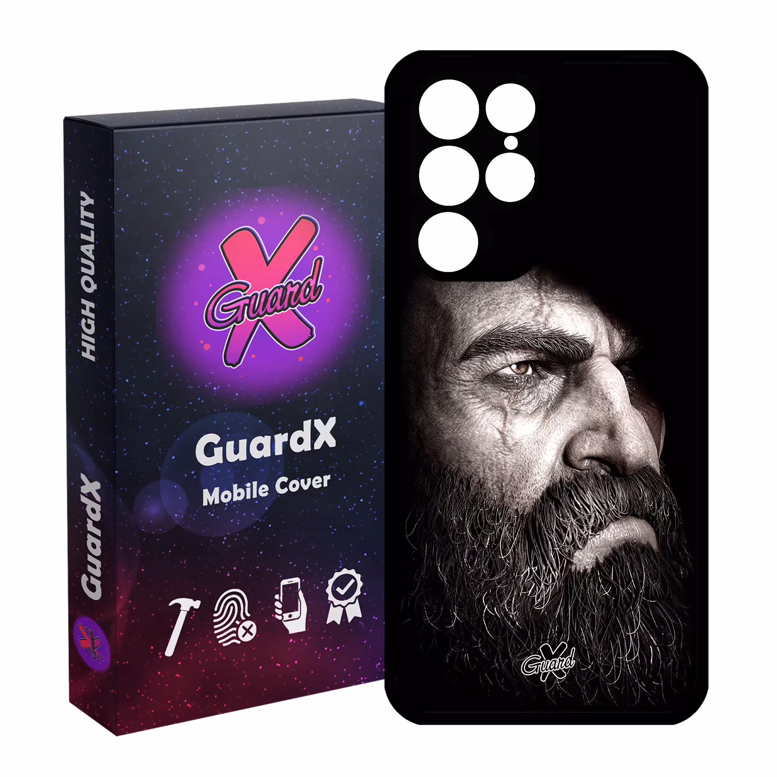 کاور گارد ایکس طرح God of War مدل Glass10100 مناسب برای گوشی موبایل سامسونگ Galaxy S22 Ultra