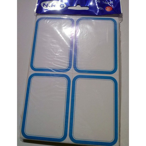 بسته 50 عددی برچسب دورآبی کد 20