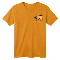 تی شرت آستین کوتاه بچگانه مدل گربه  رنگ پرتقالی