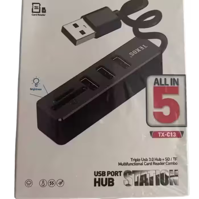 هاب همه کاره USB و رم ریدر تکسوس مدل TX-C13
