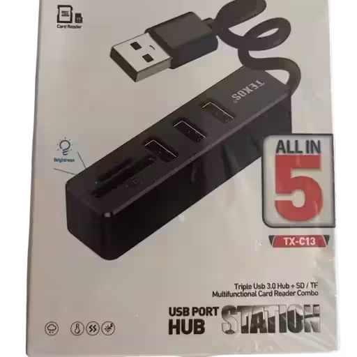 هاب همه کاره USB و رم ریدر تکسوس مدل TX-C13