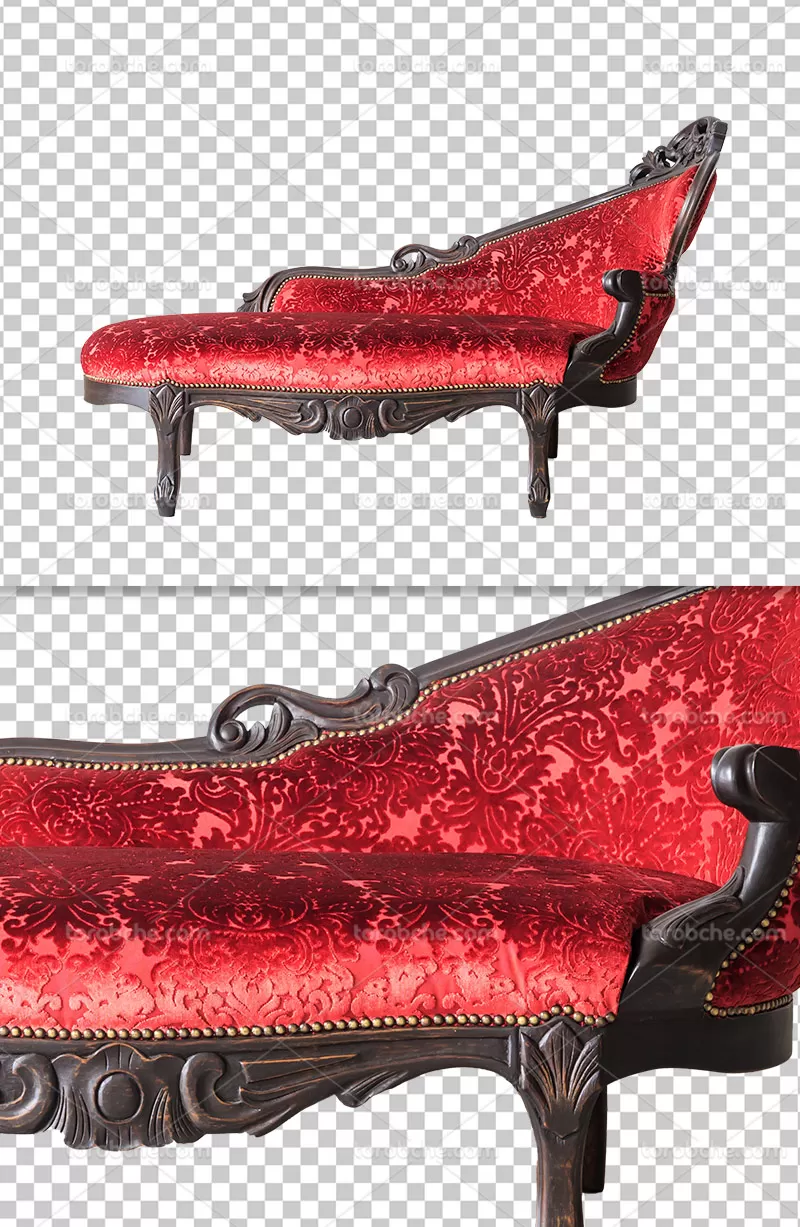 عکس دوربری مبل قرمز | گرافیک با طعم تربچه