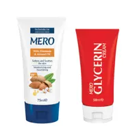 کرم مرطوب کننده مرو مدل GLYCERIN حجم ۵۰ میلی لیتر به همراه کرم مرطوب کننده مدل بادام حجم ۷۵ میلی لیتر