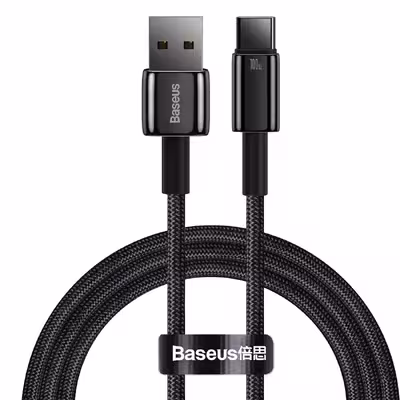 کابل تبدیل USB به USB-C باسئوس مدل Tungsten Gold 100W طول 1 متر