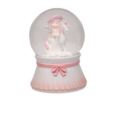 گوی موزیکال مدل یونیکرن و دختر بچه