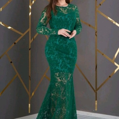 پیراهن مهمانی زنانه فلوک مخمل برجسته مدل مجلسی شیرین