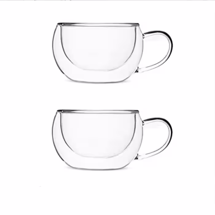 فنجان مدل دوجداره دسته دار کد B150 بسته دوعددی